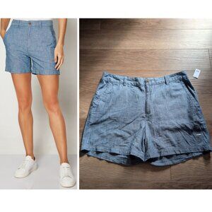 Gap | 5" Girlfriend Khaki Shorts In Indigo Chambray